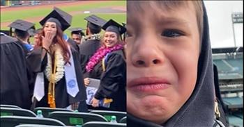 <p>A young man&rsquo;s emotional and sweet reaction to his mother&rsquo;s college graduation is sure to capture and melt your heart.</p>

<p>Life is a series of unexpected and unpredictable ups and downs. In that time, everyone experiences monumental life-changing, mountaintop moments. Weddings, births, job promotions and retirements are all big, meaningful and always a cause for celebration.&nbsp;</p>

<p>Another big, life-changing moment that many people experience every May is graduating and being awarded a diploma. Whether from high school or college, graduating is an achievement. It&#39;s a big step in someone&rsquo;s life that should be recognized and celebrated. Hopefully, obtaining that degree or diploma is a big step toward a better, more prosperous and happier life.</p>

<p>A <a href="https://www.tiktok.com/@marbar1992/video/7365388741902454058">clip posted on social media</a> shows an adorable young man who became overcome with emotion and understood what a significant achievement graduating from college is. The short 25-second clip is of him and his father watching his mother&rsquo;s college graduation when the tears start flowing.</p>

<p>The graduates, wearing their caps and gowns, are crowded together in what appears to be a baseball stadium. It seems that the ceremony has just concluded. Several of the people remove their caps while others start to walk in different directions, with the camera focusing on one woman in particular.&nbsp;</p>

<p>At about the 16-second mark, the man behind the camera speaks up, checking in on his son.</p>

<p>&ldquo;Oh no, Bubba, what&rsquo;s wrong?&rdquo; the father asks the emotional young man.</p>

<p>&ldquo;I love my mom,&rdquo; the little guy says. &ldquo;It&rsquo;s happy tears, dad.&rdquo;</p>

<p>The father seems touched by his young son&rsquo;s happiness over his mother&rsquo;s educational achievement.</p>

<p>&ldquo;Oh, my goodness,&rdquo; the father responds.</p>

<p>What a sweet and precious moment! Mom graduating from college and her son&rsquo;s joyful, emotional reaction to that special occasion is a memory that mom, dad and their son will cherish for the rest of their lives.</p>

<p><em><strong><a href="https://www.godtube.com/bible/psalms/37-4">Psalm 37:4</a></strong> &ldquo;So will your delight be in the Lord, and he will give you your heart&rsquo;s desires.&rdquo;</em></p>
