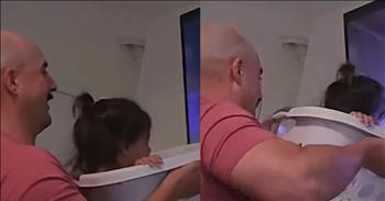 <p>A father created an adorable roller coaster ride experience for his young daughter using a laundry basket.</p>

<p>While summertime is often hot and humid, it provides the best and most opportunities for people to enjoy outdoor activities. One of the most popular things to do during the summer is visit theme parks.&nbsp;</p>

<p>Who doesn&rsquo;t love spending a day in the summer sun riding tons of intense thrill rides and scarfing down delicious but terribly unhealthy food?</p>

<p>However, while many of those rides and attractions are why anyone visits those parks, some are left unable to ride. The biggest thrill rides, like roller coasters, often have a height or weight requirement. That can cause some smaller park attendees to wait while others have all the fun.</p>

<p>Well, one dad came up with the perfect solution to that problem. He devised an ingenious and wholesome idea to give his young daughter a ride on a roller coaster using a television and a laundry basket.</p>

<p>In a <a href="https://www.youtube.com/shorts/ugjnRYzDsd8">clip posted on YouTube</a>, point-of-view footage of a roller coaster plays on the television as the dad holds his youngster in the laundry basket. He then reacts accordingly, moving her up, down or side to side depending on the coaster's track layout.</p>

<p>The adorable little girl is having the time of her life, smiling and giggling as her sweet and loving father treats her to a ride on a coaster. That ride will likely be a memory she will never forget, and she didn&rsquo;t even have to leave her living room.</p>

<p>It&rsquo;s not entirely clear, but from bits and pieces of the coaster&rsquo;s track that can be spotted on the television, it looks like the little girl is getting a ride on the Incredicoaster, an Incredibles-themed roller coaster at Disney&rsquo;s California Adventure in Anaheim, California.</p>

<p><em><strong><a href="https://www.godtube.com/bible/psalms/103-13">Psalm 103:13</a></strong> &ldquo;As a father has pity on his children, so the Lord has pity on his worshippers.&rdquo;</em></p>
