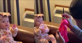 <p>A father shared a special and heartwarming moment with his adorable baby girl as he helped her pick out the perfect swimsuit.</p>

<p>Time with your children is precious and limited&mdash;ask any parent. Children have a nasty habit of growing up and eventually moving out of your house to start their own lives and careers. Blink, and that infant is now learning to drive, about to graduate from high school and preparing to head off to college.</p>

<p>That&rsquo;s why parents have to take every opportunity to make memories with their children. Even if you&rsquo;re tired or not feeling the greatest, spending time with your child or children is something that you&rsquo;ll never regret doing. It&rsquo;s also time you&rsquo;ll never get back; once that opportunity and moment is gone, it&rsquo;s gone forever.</p>

<p>A <a href="https://www.youtube.com/shorts/ThQ5W0Q55oA">sweet and short clip</a> posted on social media shows a loving father making the most of time with his adorable infant daughter. It&rsquo;s likely to be one of the most heartwarming and cute videos you&rsquo;ll see all day, perhaps the entire week.</p>

<p>In the video, a little girl sits comfortably on a couch. Her father is right in front of her, holding up swimsuits. He is trying to help her choose the right one for her first swim. This is a momentous occasion, and selecting the right outfit is of paramount importance.&nbsp;</p>

<p>Dad gives the young woman two options: a dark pink and a light pink swimsuit. The light pink bathing suit even has a famous face on the front. Minnie Mouse is on the suit, which the adorable girl looks at and seems to consider thoroughly.</p>

<p>After a few frowns, smiles, giggles and with help from Dad, the precious baby girl eventually makes a selection. She chooses the dark pink suit for her first dip in a swimming pool.</p>

<p>What a sweet video and a heartwarming moment between dad and daughter!</p>

<p><em><strong><a href="https://www.godtube.com/bible/psalms/103-13">Psalm 103:13</a></strong> &ldquo;As a father has pity on his children, so the Lord has pity on his worshippers.&rdquo;</em></p>
