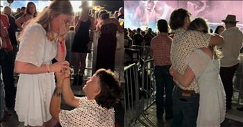 <p>One young man&rsquo;s heartwarming marriage proposal involved a total stranger in what is likely the sweetest way possible.</p>

<p>Marriage is a huge, massive step for every couple and should be entered into with much care, consideration and commitment. It&rsquo;s a beautiful institution created by God that will forever change your life in the best ways. Marriage is the beginning of the family because, for most couples, children typically follow the &ldquo;I dos&rdquo; and the exchanging of vows.</p>

<p>However, before anything&mdash;the &ldquo;I dos,&rdquo; the walk down the aisle or children&mdash;one giant, important question must be asked. The man must ask the young woman for her hand in marriage. Some people have gone to great, extravagant and eye-popping lengths to create the perfect proposal. However, one young man came up with an inventive and sweet way to pop the question that involved the help of a stranger.</p>

<p><a href="https://www.tiktok.com/@lindydawn__/video/7380981627993836842">The short clip posted</a> on social media captures the sweet moment at a concert and how a total stranger was involved. The video begins with text stating that the guy sitting in front of her and next to his girlfriend had just passed her a note.</p>

<p>The note began by addressing the individual and then made a request.</p>

<p>The young man asked the person sitting behind him to record him and his girlfriend when a specific song started to play because &ldquo;I Plan to Propose. Thank You!&rdquo;</p>

<p>Of course, the woman fulfilled the young man&rsquo;s request and captured the sweet moment. The rest of the short 31-second video shows the two dancing and then with the guy down on his knees as he pops the question. We can&rsquo;t hear her response, but she is completely&nbsp;</p>

<p>overwhelmed, crying with her face in her hand as she takes in the moment. So, it&rsquo;s a pretty safe bet that she said, &ldquo;Yes.&rdquo; Also, in the closing seconds of the video, she is sporting the engagement ring.&nbsp;</p>

<p>What a sweet and beautiful moment that will remain on social media for that couple to watch whenever they want to relive that special time.</p>

<p><em><strong><a href="https://www.godtube.com/bible/genesis/2-24">Genesis 2:24</a></strong> &ldquo;For this cause will a man go away from his father and his mother and be joined to his wife; and they will be one flesh.&rdquo;</em></p>
