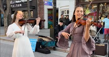 <p>These two teen girls will blow you away with their skills. Check out this teen violinists' stunning &lsquo;Nothing But the Blood of Jesus&rsquo; performance.&nbsp;</p>

<p>At the start of this video, we see Karolina Protsenko and Avelina Kushnir standing side by side in precious dresses, holding their violins. They play back and forth with each other and mesmerize the crowds. Both girls cannot be more than 17 years old, yet they have such poise, eloquence, and skill. They have a joyful time playing their beloved instruments as they also twirl and dance while playing. The crowd is videoing, standing in awe, and it is a holy moment in the streets of California. Seeing Christian music being shared among the city streets and everyone in amazement at their beautiful talent is encouraging.&nbsp;</p>

<p>The girls are confident and special in that they dance while playing the violin. You do not see a performance like this every day. They both have clear passion and joy in their talents. The crowd is enjoying every minute of their song and it goes by so quickly because of how wonderful they perform. This clip will invite your heart to worship and you might even dance along with them.&nbsp;</p>

<p>Scripture tells us to praise the Lord with our instruments. Karolina and Avelina exhibit this in real life. The song they are sharing reminds the listeners that only the blood of Jesus can truly set us free. He has come to rescue us and is our hero. We have the victory in Him today and always.&nbsp;</p>

<p><em>&ldquo;Praise Him with the sound of the horn; praise Him with the harp and lyre. Praise Him with tambourine and dancing; praise Him with strings and flute. Praise Him with clashing cymbals; praise Him with resounding cymbals. Let everything that has breath praise the LORD! Hallelujah!&rdquo; <strong><a href="https://www.godtube.com/bible/Psalms/150-3">Psalm 150:3-6</a></strong></em></p>
