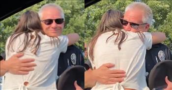 <p>A police officer reacted emotionally when he saw the department&rsquo;s newest hire, and his response has captured hearts.</p>

<p>Raising children is the hardest but easily the most important and rewarding thing anyone can do. Parents are raising the next generation. How a child is raised and what mom and dad do will impact society for years to come. That&rsquo;s a monumental responsibility.</p>

<p>Every parent hopes their child grows up to be an honest, caring, kind and respectful human being. If the child exhibits and displays those qualities, the mom and dad have done their job well. However, even while a parent can tell a child what to do and how to react, the parent&rsquo;s actions will have a much more significant impact on their children. Actions mean so much more than words, especially when it comes to children.</p>

<p><a href="https://www.tiktok.com/@_alexandragrace/video/7381087922973461803">A moving clip posted on social media</a> shows a sweet interaction between a police officer and the unexpected person that his department hired. The clip starts with text informing viewers that the young woman in the car had secretly accepted a position with her father&rsquo;s department.</p>

<p>The text mentions that the young woman&rsquo;s father was called to &ldquo;pin one of the new hires.&rdquo; When the father opened the door, he obviously did not expect to see his daughter sitting in the vehicle. He immediately shut the door, unable to fully grasp that his daughter was following in his footsteps in some capacity.</p>

<p>Why did the young woman choose a career in law enforcement? Text in the video confirms that it was what she witnessed from her father. She saw &ldquo;his passion and love for policing,&rdquo; which &ldquo;ignited&rdquo; hers.</p>

<p>Once the young woman climbs out of the vehicle, she and her father share a loving embrace, with her father appearing to be on the verge of tears.</p>

<p>Children may not always listen to what Mom and Dad say, but they are always watching and will forever remember their actions.</p>

<p><em><strong><a href="https://www.godtube.com/bible/proverbs/22-6">Proverbs 22:6</a></strong> &ldquo;If a child is trained up in the right way, even when he is old he will not be turned away from it.&rdquo;</em></p>
