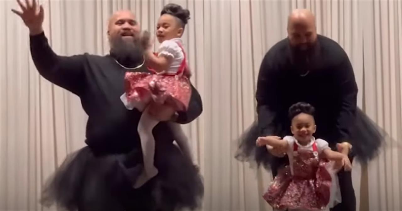 Dad Joins Daughter On Stage for Precious Ballet Recital Performance