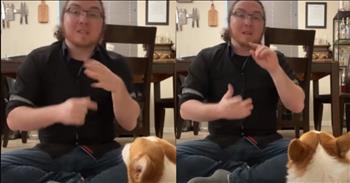 <p>Check out this cute and intelligent dog who learned sign language from watching his owners. What a smart pup!</p>

<p>Eoywn is an adorable corgi who taught herself sign language. And it is amazing to see her understand her owner when he signs words to her like &ldquo;dinner&rdquo; or &ldquo;ball.&rdquo; These are some of her favorite words and it is clear to see when the dog starts to act all excited.</p>

<p>&ldquo;My wife is deaf and when she moved in here with myself and my corgi here, Eoywn, it was quick that Eoywn learned that she&rsquo;s deaf and started picking up on all the signs that we use at home,&rdquo; shares the dog&rsquo;s owner. &ldquo;At first, I thought that was going to be amazing, but the problem is that this corgi is very, very smart and started to learn the signs for all of the fun words that she likes.&rdquo;</p>

<p>Whenever Eoywn sees words that she likes being signed, she gets all excited and happy. It is very cute to see!</p>

<p>&ldquo;It&rsquo;s completely unintended. I would never teach my dog the secret sign for dinner. That&rsquo;s torture,&rdquo; says Eoywn&rsquo;s owner. &ldquo;It was completely accidental. She&rsquo;s just constantly staring. Any time we&rsquo;re talking, and we&rsquo;re signing, she&rsquo;s just completely in the zone, focused.&rdquo;</p>

<p>The videos that have been shared online about Eoywn have had a positive effect on people.</p>

<p>&ldquo;It&rsquo;s inspired a lot of people to learn sign language, which has been incredible,&rdquo; shares Eoywn&rsquo;s owner. &ldquo;When Emily and I started all of our social media, we always had this kind of like background goal of trying to make deaf people seem less scary and inaccessible. So it&rsquo;s been really cool seeing people just react so warmly and have this understanding.&rdquo;</p>

<p>We hope that you enjoyed seeing this intelligent dog show off her sign language tricks today!</p>
