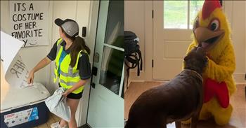 <p>A delivery woman went the extra mile to help celebrate a dog's birthday.</p>

<p>Everyone has a birthday, a specific date on the calendar that marks our entry into the world. Whether someone recognizes or celebrates them is an entirely different story, but those dates still happen yearly. Some may want to ignore them and act as if they don't occur, but that will never be a successful strategy.</p>

<p>For most people, a birthday is not a big deal. It is simply another date on the calendar. However, there is one group of people who love their birthdays and want everyone to know when it's their birthday: children. They love everything about their birthday &ndash; the cake, candles, presents and the party.</p>

<p>A sweet video shows that children may not be the only creatures on Earth who enjoy birthdays. Dogs are also big on celebrating and recognizing the day of their birth.</p>

<p><a href="https://www.youtube.com/shorts/uOtpplw7AYM">In the clip posted on YouTube</a>, a woman dropping off a package at someone's front door finds a large pad of paper with several messages. The messages inform her that today is the homeowner's dog's birthday, and unfortunately, he will not be home to celebrate it with the animal.</p>

<p>So, to help the homeowner out, the woman goes above and beyond. She does exactly as the messages instruct her. She dons a chicken suit and walks into the house as she sings "Happy Birthday" to the pup.</p>

<p>The dog is overjoyed to see the woman in the giant chicken costume come through the door and give it some attention and love.&nbsp;</p>

<p>That's a very special woman. Not many people would have done that for someone they don't know. Most people would have taken the $200 and left. She did all of that to make a dog feel a little less lonely on its big day.</p>

<p><em><strong><a href="https://www.godtube.com/bible/ephesians/4-32">Ephesians 4:32</a></strong> "And be kind to one another, full of pity, having forgiveness for one another, even as God in Christ had forgiveness for you."</em></p>
