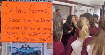 <p>For one high school volleyball team in Colorado, a dream they never expected to come true became a reality when Selena Gomez showed up at their game. Telluride Middle/High School students had playfully created a sign asking the superstar to perform the national anthem at one of their home games. They had no idea their request would lead to an unforgettable encounter with the singer and actress.</p>

<p>The sign, held up by the volleyball team, <a href="https://www.tiktok.com/@espnw/video/7409682802037247263?embed_source=121374463%2C121451205%2C121439635%2C121433650%2C121404359%2C121351166%2C121331973%2C120811592%2C120810756%3Bnull%3Bembed_pause_share&amp;refer=embed&amp;referer_url=www.inspiremore.com%2Fselena-gomez-shows-up-to-high-school-volleyball-game-for-extra-special-surprise%2F&amp;referer_video_id=7409682802037247263">read</a>, &ldquo;Selena, will you sing the national anthem at our game?&rdquo; They weren&rsquo;t expecting her to respond&mdash;after all, how often does a pop star come to high school games? But little did they know Selena was in town for a weekend festival. She saw the sign and did something incredibly kind and sweet.</p>

<p>Selena showed up in the gym and was met with stunned silence. No one could believe she was there! It took a few moments for everyone to realize that the woman walking in was, in fact, the very star they had invited. From the video, the silence quickly turned into an eruption of excitement. The girls <a href="https://www.tiktok.com/@espnw/video/7409682802037247263?embed_source=121374463%2C121451205%2C121439635%2C121433650%2C121404359%2C121351166%2C121331973%2C120811592%2C120810756%3Bnull%3Bembed_pause_share&amp;refer=embed&amp;referer_url=www.inspiremore.com%2Fselena-gomez-shows-up-to-high-school-volleyball-game-for-extra-special-surprise%2F&amp;referer_video_id=7409682802037247263">shouted</a>, &ldquo;Selena!&rdquo; Within seconds, students and fans rushed to greet her. Selena not only said hello to the girls but stayed for quite a while, happily interacting with the teens and taking photos with them.&nbsp;</p>

<p>Even though Selena didn&rsquo;t end up singing the national anthem, none of the teens minded in the least. Her presence alone seemed to make the day special.</p>

<p>In a <a href="https://www.instagram.com/p/C_WJkGVSmlv/?img_index=1">post </a>on social media later, Selena shared her joy in being able to surprise the team. &ldquo;They asked!! Couldn&rsquo;t help it, it&rsquo;s my first time in Telluride!&rdquo; she captioned the pictures of her visit. Her warmth and kindness shone through, giving these teens a memory they will forever cherish.</p>

<p>Selena&rsquo;s visit was heartwarming for these teenagers when a simple act of kindness brightened their day. What started as a simple request on Instagram became an incredible moment these teens won&#39;t soon forget. Not every day, a pop star comes to a high school volleyball game. Thank God for unexpected moments that remind us of the importance of making time for others.</p>

<p><em><strong><a href="https://www.godtube.com/bible/hebrews/13-16">Hebrews 13:16</a></strong> &quot;And do not forget to do good and to share with others, for with such sacrifices God is pleased.&quot;</em></p>

