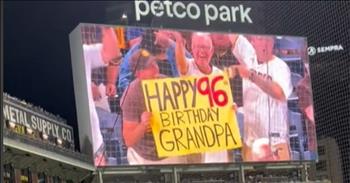 <p>You&rsquo;ll never believe how this 96-year-old grandpa has the best birthday celebration at the ballpark. When he shared his simple wish, his granddaughter Courtney rallied the family to make it happen. The wish was simple: to spend the day watching his favorite baseball team at the South Padres game with his family. But the bigger wish was to see himself on the jumbotron.&nbsp;</p>

<p>As they arrived at the stadium, one family member proudly held a huge sign that <a href="https://www.tiktok.com/@courtneylundoneil/video/7402860947888475422">read</a>, &ldquo;Happy 96th Birthday, Grandpa.&rdquo; It didn&rsquo;t take long for the excitement to spread among the crowds who saw the sign. Fans started cheering as the group made their way to their seats, giving Grandpa many birthday wishes to have a great birthday.&nbsp;</p>

<p>His granddaughter Courtney captured it all on camera, too. &ldquo;It&rsquo;s amazing to witness the goodness of people,&rdquo; Courtney <a href="https://www.tiktok.com/@courtneylundoneil/video/7402860947888475422">wrote </a>alongside the video, capturing the overwhelming kindness from everyone around them. As the game progressed, many things made the day even more special. One woman caught a foul ball and didn&rsquo;t hesitate to give it to the special birthday boy instead of keeping it. Of course, there was still one final wish that everyone hoped would come true&ndash;to see Grandpa on the big screen. It wasn&rsquo;t too long before Grandpa saw himself up there. He couldn&#39;t help but smile and wave!&nbsp;</p>

<p>All in all, it was the perfect birthday celebration. This elderly gentleman got to spend the day with his loved ones, take home a foul ball as a keepsake, and finally get his wish to be on the big screen. Stories like this remind us how beautiful life is when we celebrate with loved ones. It&rsquo;s not the things that matter but making memories together.&nbsp;</p>

<p><em><strong><a href="https://www.godtube.com/bible/psalms/118-24">Psalm 118:24</a></strong> &quot;This is the day that the Lord has made; let us rejoice and be glad in it.&quot;</em></p>

