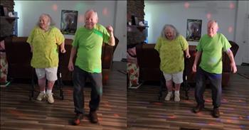 <p>Larry and Connie Beers are a beloved <a href="https://www.instagram.com/reel/C_d0M44vQKW/">Instagram </a>duo known for their joyful dance parties. And here, they have again delighted their followers with a new, fun-filled video. This time, the couple grooves to the energetic beats of Devo&rsquo;s &lsquo;Whip It.&rsquo; And the excitement in their living room is infectious!</p>

<p>The couple is dressed and ready to get their groove on. Both are wearing green shirts as they hit the dance floor of their living room. They even added a disco dot spin light that sends dots dancing all over the living room. This addition helps create a lively, festive dance party atmosphere. Connie, with her cane chair for support, grooves as if she&rsquo;s a young teenage girl again, while Larry, who&rsquo;s more mobile, shows off his impressive solo moves. The scene of this living room is full of energy and fun. You can&rsquo;t help but want to dance along with the couple.&nbsp;</p>

<p>But the fun doesn&rsquo;t stop there. Their lively ginger cat, intrigued by the commotion, races into the room and makes a playful appearance. He&rsquo;s decided to add his own dance move. With paws outstretched, the cat bats at the dancing disco dots floating across Larry&rsquo;s pants before scampering away, adding more fun and humor to the video.</p>

<p>This heartwarming moment is more than just a delightful video; it&rsquo;s a reminder of the joy and playfulness that can accompany us through the years. It&rsquo;s a reminder that age is just a number. You&rsquo;re never too old to have a little fun, including dance parties with your loved ones.</p>

<p>This elderly couple has shown us that fun is the heartbeat of life&rsquo;s most cherished moments. It&rsquo;s the spontaneous dance parties, the laughter shared with loved ones, and the joy of simple, everyday activities. Whether it's dancing with disco dots in the living room or creating memories with family, we can thank God for these special moments.</p>

<p>We hope this video brought a smile to your face and filled your day with a little extra joy. Seeing Larry, Connie, and their furry friend enjoying life so fully is a beautiful reminder to cherish the moments of fun and connection with those we love. What about you? Are you ready to create your own dance party memories in the years to come?</p>

<p><em><strong><a href="https://www.godtube.com/bible/proverbs/17-22">Proverbs 17:22</a></strong> "A cheerful heart is good medicine, but a crushed spirit dries up the bones."</em></p>
