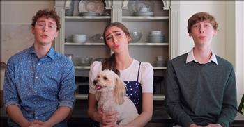 <p>Have you ever heard a song so beautiful that it makes you smile? Well, that's exactly what this sibling trio&rsquo;s chilling version of &lsquo;Somewhere Over The Rainbow&rsquo; does. Their voices were so incredible that it felt like they were painting the sky with music.</p>

<p>Meet Daylon, Daura, and Devon, three siblings who share more than just a last name. Together, they make up&nbsp; <a href="https://www.youtube.com/channel/UC6hUJrqT-f4lfKHQ6_gOw2A">Life In 3D</a>. But what&rsquo;s even cooler is how the Veater siblings started their musical journey. It wasn&rsquo;t in a fancy studio or being discovered by a record label. Instead, it was right in their own kitchen. They shared on their <a href="https://www.youtube.com/channel/UC6hUJrqT-f4lfKHQ6_gOw2A">YouTube </a>page how they got started.&nbsp;</p>

<p>&ldquo;One day, while doing dishes, we started harmonizing in the kitchen,&rdquo; they <a href="https://www.youtube.com/channel/UC6hUJrqT-f4lfKHQ6_gOw2A">shared</a>. &ldquo;Our parents told us we didn&rsquo;t sound half bad.&rdquo; Encouraged by their parents, they turned to YouTube, creating videos to share their love of music with friends and family through songs like &lsquo;<a href="https://www.youtube.com/watch?v=nr-J7SNo9nI">The Sound of Silence</a>&rsquo; and &lsquo;<a href="https://www.youtube.com/watch?v=NYF--g9XHn4">Unchained Melody</a>.&rsquo;&nbsp;</p>

<p>One fan <a href="https://www.youtube.com/watch?v=LCzUNxVx10k">wrote</a>, &ldquo;I love this trio.&nbsp; Could listen to them all day.&nbsp; Not only are their voices perfectly beautiful, but it's so refreshing to see fresh-faced, decent people using their voices in the simple, most beautiful form.&nbsp; No synthesized music; no forced, unreal voices as in pop music.&nbsp; Just pure, unenhanced REAL voices.&rdquo; Another <a href="https://www.youtube.com/watch?v=LCzUNxVx10k">commented</a>, &ldquo;Do you think the angels in heaven look down and wish they could sing like this? You are amazing!&rdquo; I couldn&rsquo;t agree more! Life In 3D delivers stunning performances with all of their songs.&nbsp;</p>

<p>What makes this performance even more special is the family dog joined in on the fun. He lapped up all the pets and snuggles as Daura, Devon, and Daylon gave the song their best effort.&nbsp;</p>

<p>But beyond the beautiful melody, the Veater siblings' performance reminded listeners of something even deeper, God&rsquo;s presence. There&rsquo;s hope and comfort in life&rsquo;s storms as God paints the skies with his color filled promises of rainbows. We hope you were delighted to listen to Life In 3D.&nbsp;</p>

<p><em><strong><a href="https://www.godtube.com/bible/colossians/3-16">Colossians 3:16</a></strong> &ldquo;Let the word of Christ dwell in you richly in all wisdom; teaching and admonishing one another in psalms and hymns and spiritual songs, singing with grace in your hearts to the Lord.&rdquo;</em></p>
