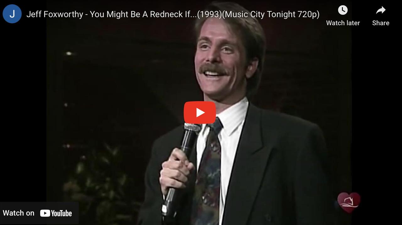 <p>Comedian Jeff Foxworthy performing his bit &#39;&#39;You Might Be A Redneck If...&#39;&#39; &amp; more live on Music City Tonight with Crook &amp; Chase.</p>
