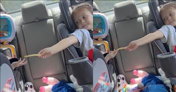 <p>A big sister used french fries to show love for her younger sibling in the cutest, most precious way.</p>

<p>It&rsquo;s always a good idea to show and tell family and friends that we love and care about them. Life is so unpredictable that we really have no idea when it might be the last time. They could be here one moment and gone the next. So, we really should take every opportunity to express love and gratitude to those important people in our lives. We&rsquo;ll never regret telling someone how much we care, but we will wish we&rsquo;d said it to them more after they are gone.</p>

<p>Now, expressing love can take many different forms. Movies and television would have us believe that it has to be a big, grand and flashy display. But that is rarely, if ever, what someone wants to see or hear. Instead, often, a warm, loving hug or simply verbalizing how much you care usually conveys more meaning than anything else.&nbsp;&nbsp;</p>

<p>There are millions of ways to show someone we care for them. It&rsquo;s about doing something meaningful to that person that counts. <a href="https://www.youtube.com/shorts/qyQ__oO2-3o">A short but sweet video on YouTube</a> captures a precious, loving moment between two young siblings.</p>

<p>At the beginning of the clip, the text states that the younger sister could not reach a serving of fries. So, to help ensure that the little girl was able to get her fill, the older sister helped her out and handed her one fry after another.</p>

<p>Even when the little girl could not reach the fry that was being held out for her, the older girl would switch out the fry for a longer one. Slowly and patiently handing someone one fry after another: If that isn&rsquo;t love, then I&rsquo;m not sure what is.</p>

<p>What an absolutely adorable moment between siblings!</p>

<p><em><strong><a href="https://www.godtube.com/bible/ephesians/4-32">Ephesians 4:32</a></strong> &ldquo;And be kind to one another, full of pity, having forgiveness for one another, even as God in Christ had forgiveness for you.&rdquo;</em></p>
