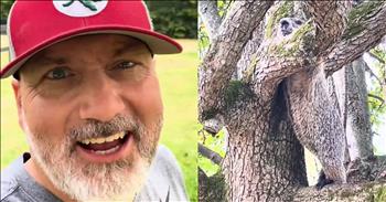 Groundhog's Hilarious Reaction After Encountering Man Working Outside