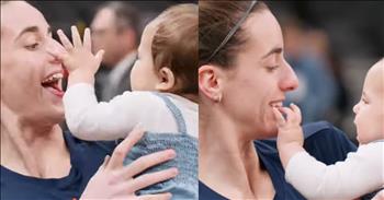 <p>Basketball star Caitlin Clark had a sweet interaction with a teammate&rsquo;s baby.</p>

<p>Being a professional athlete requires an incredible work ethic, an intense focus and a desire to get better at their particular sport every day. Over the years, an athlete&rsquo;s mind and body are trained and developed to help prepare them for competition so that they might succeed and excel during the game, match or event.</p>

<p>However, no matter how good someone may be at putting a ball through a hoop or throwing a football, they are still human. Yes, some may look up to and admire an athlete&rsquo;s ability on the field or the court, but they are still prone to the same mistakes and errors as the rest of us. Even professional athletes, it seems, cannot resist picking up and holding a cute baby, even if it&rsquo;s right before a game.</p>

<p><a href="https://www.youtube.com/shorts/HblFcxcTQD8">A clip posted on social media captures</a> Indiana Fever star Caitlin Clark interacting with an infant &ndash; her teammate, Katie Lou Samuelson&rsquo;s baby. The video begins with the basketball star crouched down in front of the precious child.</p>

<p>But it&rsquo;s only seconds into the clip, and Caitlin can&rsquo;t help but pick up the baby. With the baby securely in Caitlin&rsquo;s arms, the child feels compelled to explore Caitlin&rsquo;s mouth. The child then reaches for and places its fingers in her mouth.</p>

<p>Moments later, after the child removes their fingers from her mouth, Caitlin crouches to the ground and lightly bounces the infant up and down.</p>

<p>&ldquo;That was so fun, that was so fun,&rdquo; Caitlin says repeatedly to the youngster.</p>

<p>Throughout her entire interaction with the child, Caitlin wears a massive smile.</p>

<p>Also, this interaction seemingly takes place right before a game, given what Caitlin is wearing, the lettering on the floor, and the sound of bouncing balls around them. No one, not even a world-class, professional athlete moments before they take the court, can resist a cute, sweet baby.</p>

<p><em><strong><a href="https://www.godtube.com/bible/proverbs/22-6">Proverbs 22:6</a></strong> &ldquo;If a child is trained up in the right way, even when he is old he will not be turned away from it.&rdquo;</em></p>

