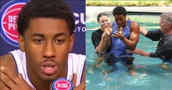 <p>NBA player Jaden Ivey pleaded for people to turn to Jesus Christ and to seek His forgiveness.</p>

<p>Professional athletes are admired and adored by people all over the world. Many are amazed at their athletic prowess and what they can do on the field and court. Most people can only dream of doing what those athletes can do effortlessly on a regular basis. They have been blessed with incredible physical skills and abilities, for sure.</p>

<p>Because of their position as athletes, those men and women have powerful platforms. What they do and say is heard by many and can, therefore, truly impact our world. Of course, this powerful position of influence can be used for both good and bad.</p>

<p>Jaden Ivey, a star point guard for the Detroit Pistons, has used his position of influence and platform to encourage people to turn to Jesus Christ. He added that Christ is coming back someday and told people to ask Him to forgive their sins.</p>

<p>His moving and powerful plea was captured and <a href="https://www.youtube.com/shorts/VlP9SUB-tTA">posted on YouTube</a>.</p>

<p>&ldquo;First, I just want to say that, that Jesus is the way, the truth, the life,&rdquo; Jaden said. &ldquo;And to, to any, any of, you know, the world that&rsquo;s hearing this message: the Kingdom of Heaven is near. Jesus is coming back, and we all have to repent for our sins.&quot;</p>

<p>Later in the short video, he said, &quot;We all have to put our faith in Jesus,&rdquo; saying, &ldquo;He will come back when you least expect it.&rdquo;</p>

<p>Jaden added, &ldquo;It&rsquo;s time to wake up if you haven&rsquo;t put your faith in Jesus Christ.&rdquo;</p>

<p>This isn&rsquo;t the only time the former Purdue University star has publicly demonstrated and shared his faith in Jesus Christ. <a href="https://www.instagram.com/p/C-34Mjgshks/">In an Instagram post</a>, Jaden posted a photo of himself being baptized with the caption &ldquo;Nothing Without Jesus,&rdquo; along with the Bible verses James 1:17 and 2 Corinthians 5:17.</p>

<p><em><strong><a href="https://www.godtube.com/bible/2-corinthians/5-17">2 Corinthians 5:17</a></strong> &ldquo;Therefore if any man be in Christ, he is a new creature: old things are passed away; behold things are become new.&rdquo;</em></p>
