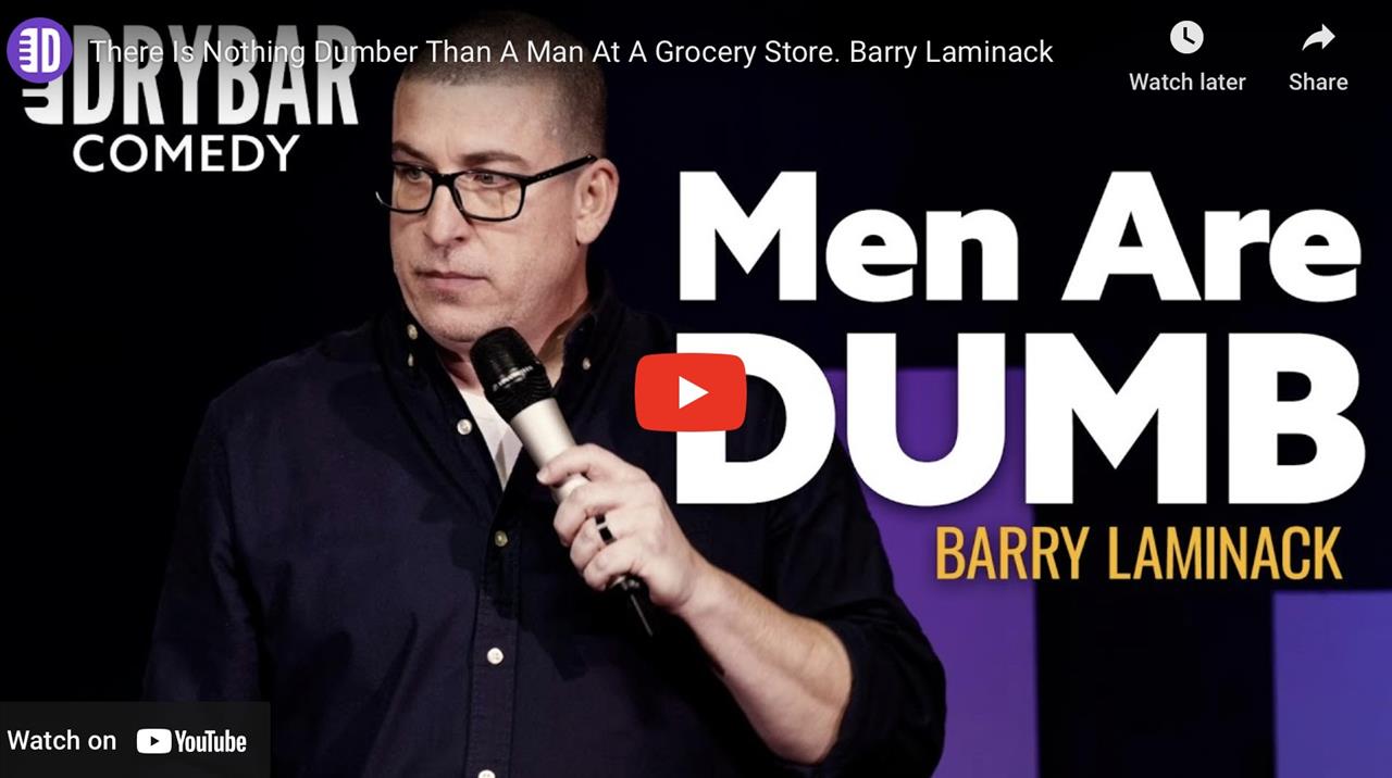 <p>There is nothing dumber than a man at a grocery store, or at least thats how Barry Laminack feels in this clip from his first ever Dry Bar Comedy special. In this clip Barry talks about his interracial marriage, why he can&#39;t have kids, and why men are terrible at shopping.</p>
