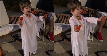 <p>One little boy&rsquo;s hilarious Halloween candy sales pitch will leave you in stitches.</p>

<p>Marketing and advertisements are a huge part of our lives. We see hundreds of ads daily, and they are everywhere we go. Turn on the TV or the radio, and you&rsquo;ll see and hear commercials. Drive down the road and you&rsquo;ll see billboards pushing this or that business. Go to any social media platform and you&rsquo;ll see ads and likely land on the page of a social media influencer who is being paid to push a product or business to their followers.</p>

<p>Ads have become so ingrained in our everyday lives that we likely don&rsquo;t even realize we&rsquo;re being advertised and prodded into purchasing a product or service. However, a few things don&rsquo;t require any marketing because their value is widely known and accepted. One of them is, of course, candy on Halloween. Picking up free candy is the entire point of trick-or-treating, right?</p>

<p>Well, <a href="https://www.tiktok.com/@michaela_gmc/video/7420999704567106862">a short but hilarious video posted on social media</a> shows a young man practicing his Halloween candy sales pitch ahead of October 31st. He wants people to understand the benefit of the candy he offers freely.</p>

<p>While dressed as a ghost, the young man holds two packets of candy and gives his best sales pitch to no one in particular. I mean, practice makes perfect, right?</p>

<p>&ldquo;Guys, if you are hungry, a spooky ghost will give you candy,&rdquo; he says. &ldquo;Spooky candy! Here, here, here! Here! Here!&rdquo;</p>

<p>After the little guy&rsquo;s impassioned candy plea, the camera turns to show that he was talking to no one. He is then informed that he must wait to give out his &ldquo;spooky candy&rdquo; to trick-or-treaters. Once he hears this, he seems a little dejected and lets out a small sigh.</p>

<p>Despite not having anyone to give candy out to, the little guy&rsquo;s candy sales pitch is perfect! Who wouldn&rsquo;t want &ldquo;spooky candy&rdquo; from a &ldquo;spooky ghost?&rdquo;</p>

<p><em><strong><a href="https://www.godtube.com/bible/proverbs/17-22">Proverbs 17:22</a></strong> &ldquo;A glad heart makes a healthy body, but a crushed spirit makes the bones dry.&rdquo;</em></p>
