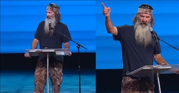 <p>Reality TV star Phil Robertson shared a powerful and moving message about how Jesus Christ brings true and lasting peace.</p>

<p>The world is a lost, broken and often lonely place. It&rsquo;s filled with struggling and hurting people who cry out for something, anything, to provide them with even momentary relief. Sadly, people will and do search far and wide for comfort, healing and peace.</p>

<p>Peace is a concept foreign to the world and, personally, to most individuals. Everywhere we look &ndash; on the news, social media, and sadly, even in many families &ndash; peace is absent. But there is one who can bring a peace unlike any other, one that surpasses all understanding.</p>

<p><a href="https://www.youtube.com/shorts/ri-J-WCFlJU">In a clip posted on social media</a>, Phil Robertson, of <em>Duck Dynasty</em> fame, talks about this peace that many people do not have or even know of. It&rsquo;s one that only Jesus Christ can bring about in someone&rsquo;s heart and life.</p>

<p>&ldquo;You&rsquo;re never going to have peace of mind without Jesus Christ, ever,&rdquo; Phil says from behind the pulpit while addressing a massive congregation. &ldquo;It ain&rsquo;t going to happen. Fits of rage, sexual immorality, hatred, discord, factions, envy, jealousy - you know the list of sins.&rdquo;</p>

<p>Later in the clip, Phil talks about his life before and after he accepted Jesus Christ as his personal Lord and Savior. He goes so far as to say that he was a &ldquo;heathen&rdquo; before Christ came into his heart and cleaned up his life.</p>

<p>&ldquo;So, now I&rsquo;ve been at this for 42,&rdquo; Phil said. &ldquo;Heathen for 28, son of God for the last 42. Trust me when I tell you, this last 42 has been way better than the first 28.&rdquo;</p>

<p>As he indicates in his comments, Phil is an example of what 2 Corinthians mentions as being made a new creation in Christ. As that passage of Scripture points out, the old things have passed away, and everything has been made new.</p>

<p><em><strong><a href="https://www.godtube.com/bible/philippians/4-7">Philippians 4:7</a></strong> &ldquo;And the peace of God, which passes all understanding, shall keep your hearts and minds through Jesus Christ.&rdquo;</em></p>
