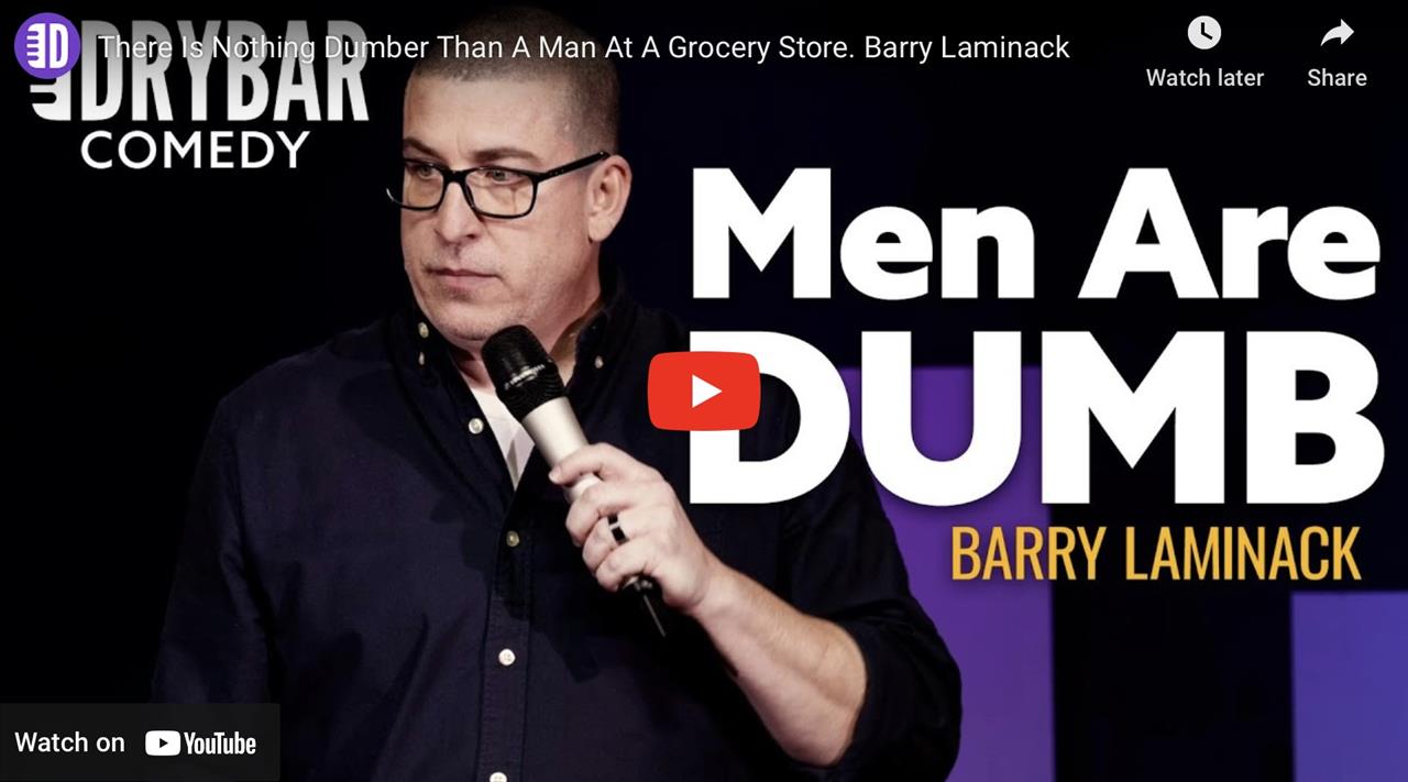 <p>There is nothing dumber than a man at a grocery store, or at least thats how Barry Laminack feels in this clip from his first ever Dry Bar Comedy special. In this clip Barry talks about his interracial marriage, why he can&#39;t have kids, and why men are terrible at shopping.</p>
