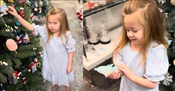 <p>A little girl&rsquo;s reactions to a store&rsquo;s Christmas ornaments are too cute to miss. When looking at ornaments in a department store, the youngster could not contain her happiness and joy. Simply based on her reactions, I&rsquo;d say that she is more than looking forward to Christmas.</p>

<p>Christmas is, without a doubt, the best time of the entire year. Other people may argue and try to make a case that a different time of year is superior to Christmas. But we all know those efforts and that argument will fall short of the mark. Most people aren&rsquo;t likely to be won over and change their minds.</p>

<p>Christmas is a season spent with family and friends, participating in wonderful, fun-filled traditions while eating too much food and celebrating the birth of Jesus Christ. For many people, the lead-up to Christmas Day is filled with excitement and anticipation. Some can hardly contain their joy as they love and bask in every second of the Christmas season.</p>

<p><a href="https://www.youtube.com/watch?v=b5rAsDPNFII">A sweet and hilarious clip</a> shows a young woman who is more than a little excited about December 25th. The video shows a little girl with her mother as they peruse the Christmas ornament section in a department store. The little girl walks through the aisles, overwhelmed with joy and happiness. Her cute reactions are enough to bring a smile to everyone&rsquo;s face.</p>

<p>&ldquo;Alright, I&rsquo;m sorry I&rsquo;m wasting a lot of your money, but I&rsquo;m going to have to get a nutcracker and an ornament! I love it here!&rdquo; the child says to her mother.</p>

<p>Seconds after her apology, the child is spotted dancing next to a beautifully decorated Christmas tree. After looking at the tree closer, she starts jumping for joy.</p>

<p>About halfway through the clip, the young woman issues another apology, which her mother doesn&rsquo;t believe is entirely sincere.</p>

<p>&ldquo;I&rsquo;m sorry I&rsquo;m wasting your money, but I need an ornament. I&rsquo;m sorry. I really am sorry, though,&rdquo; she says.</p>

<p>&ldquo;You don&rsquo;t look sorry, but ok,&rdquo; mom says.</p>

<p><em><strong><a href="https://www.godtube.com/bible/proverbs/22-6">Proverbs 22:6</a></strong> &ldquo;If a child is trained up in the right way, even when he is old he will not be turned away from it.&rdquo;</em></p>
