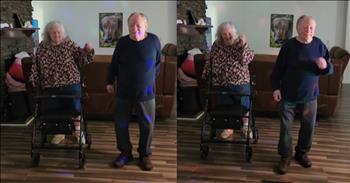 <p>Larry and Connie are at it again. The elderly couple&rsquo;s joyful dance to the classic &lsquo;We Are Family&rsquo; will have you grooving in your seat. Larry and Connie have been posting their dance sessions on Instagram for a while now. They like to use these moments to get some cardio in but, more importantly, to have fun together as a couple.&nbsp;</p>

<p>This time, in a delightful display of disco fun, they captured the internet with the classic hit &lsquo;We Are Family.&rsquo; The song has been a classic favorite since its first release in <a href="https://en.wikipedia.org/wiki/We_Are_Family_(song)">1979 </a>by Sister Sledge. The hit went gold and became the number-one Rhythm and Blues song. It&rsquo;s a song we all know and love. It&rsquo;s often played at family reunions, weddings, and more.&nbsp;</p>

<p>With the song playing loud for all to hear, this elderly couple who have clearly mastered the art of love and having fun together showcase how age is really just a number when it comes to living life to the fullest. Who wouldn&rsquo;t want to put a dance party in the middle of the afternoon on a random Tuesday? Despite Connie&rsquo;s limited mobility, she moves with grace and energy behind her walker as she smiles and sways to the rhythm of the song. Larry, the showman, always shows off his fancy footwork. Their playful energy and shared fun serve as a reminder we&rsquo;re never too old to get our groove on. Even in old age, when our bodies may ache and feel the effects of aging, what I love most is that they remain young at heart.</p>

<p>The duo adds a nostalgic touch to their dance party with dazzling lights that remind you of the seventies era when disco was all the rage. Whether it&rsquo;s a classy tune or the latest hit, we shouldn&rsquo;t hesitate to follow in Larry and Connie&rsquo;s fancy footsteps and have some fun!&nbsp;</p>

<p><em><strong><a href="https://www.godtube.com/bible/proverbs/16-31">Proverbs 16:31</a></strong> &ldquo;Gray hair is a crown of glory. It is attained by a life of righteousness.&rdquo;</em></p>
