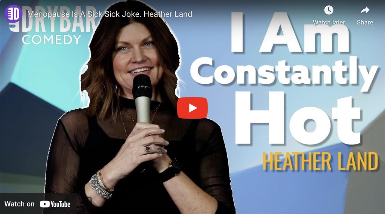 <p>Menopause is a sick sick joke, or at least thats how Hether Land feels in this clip from her first ever Dry Bar comedy special. In this clip Heather talks about the symptoms of menopause and why they are the absolute worst. Whether you&#39;re someone who is experiencing menopause, or you&#39;re just someone looking for a good laugh, this clip from Heather Land is sure to have you laughing from start to finish.</p>
