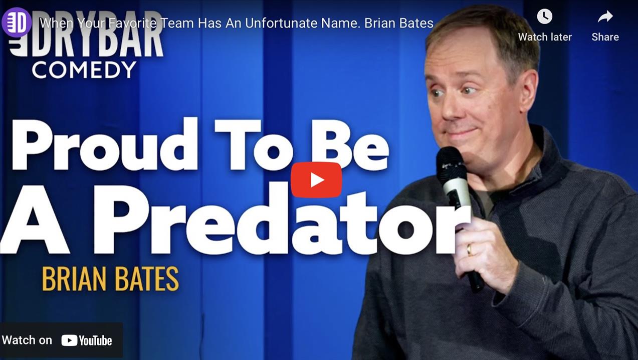 <p>When Your favorite team has an unfortunate name it can lead to some awkward interactions, or at least thats been Brian Bates experience in this clip from his second Dry Bar Comedy special. In this clip Brian talks about his favorite hockey team, and why he thinks he might not be a manly man.</p>
