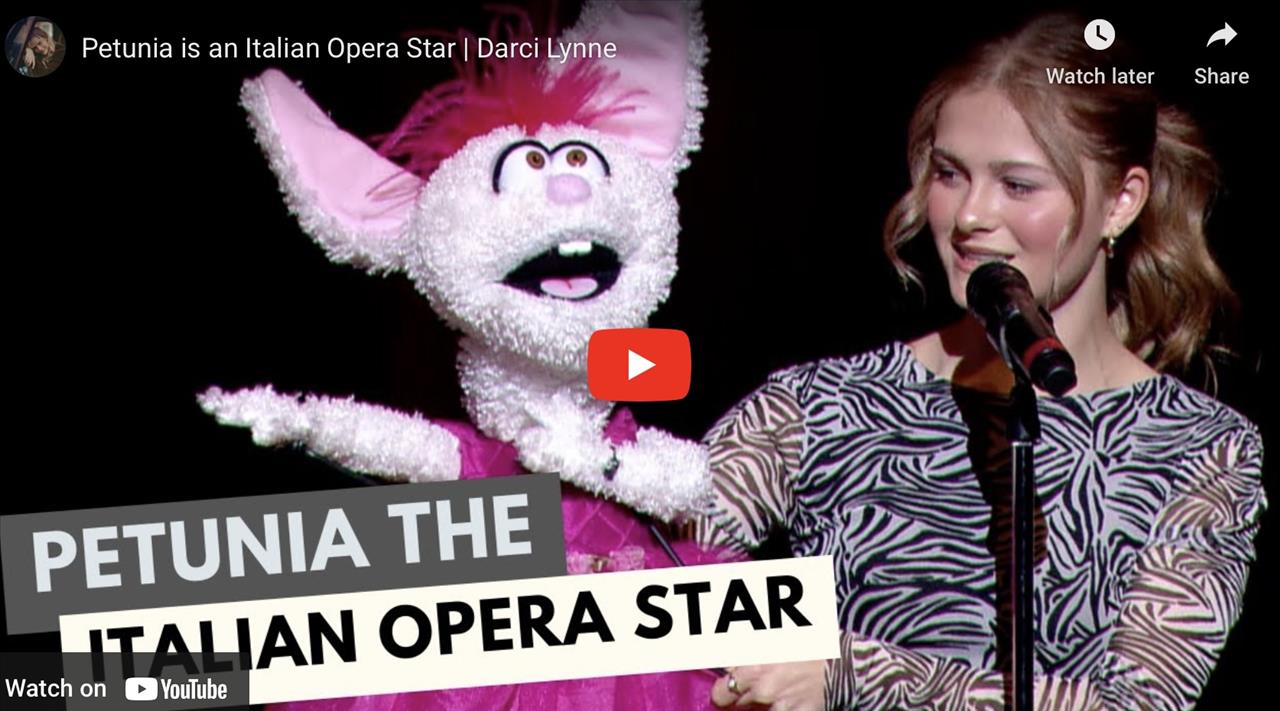 <p>Petunia joins the stage to share some words with Darci and sing some Italian opera.</p>
