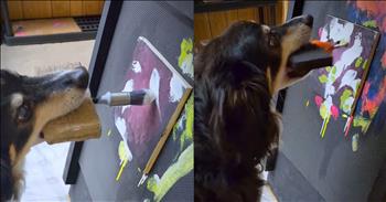 <p>One precious pup created a stunning work of art you have to see. This canine is quite the artist, as the talented animal created a beautiful picture. Check out the short clip to watch the animal at work and then wait until the end when it reveals the final product.</p>

<p>Like humans, no two animals are exactly alike. Yes, some of them, especially those of the same breed, appear to be the same. However, that is only in appearance, on the outside. Any and every pet owner knows and understands how each animal has its own personality, likes, dislikes, tastes and preferences.</p>

<p>One animal may love going outside, while another may hate leaving your house's friendly, temperature-controlled confines. Two cats from the same litter, who, in appearance, look the same, may and likely will react differently to the same situation. One may be more naturally fearful and unsure of new people, while the other one sees everyone it encounters as someone to pet and scratch them.</p>

<p><a href="https://www.tiktok.com/@cody_the_painting_doggo/video/7440686546543529272">A clip posted on social media</a> shows a dog with a unique talent&mdash;something you have likely never seen a dog do before. This pup creates works of art without any assistance. The minute-long video shows Cody holding several contraptions with different brushes attached.</p>

<p>Once the dog has secured the brush in its mouth, it&rsquo;s time to get to work. The animal&nbsp;</p>

<p>approaches and proceeds to wipe and touch the brush on the canvas, leaving behind paint and creating an awe-inspiring work.</p>

<p>At the end of the video, the sweet pup proudly displays its work for everyone to see and admire. That is one talented dog! Many people would be unable to make something even as good as the animal&rsquo;s final, completed work of art.&nbsp;</p>

<p><em><strong><a href="https://www.godtube.com/bible/genesis/1-21">Genesis 1:21</a></strong> &ldquo;And God created great whales, and every living creature that moves, which the waters brought forth abundantly, after their kind, and every winged fowl after his kind: and God saw that it was good.&rdquo;</em></p>

