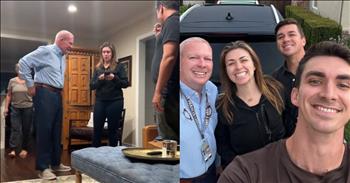 <p>A group of siblings came together to celebrate their dad&rsquo;s last day of work in the sweetest way. On his last work day, the retiring father received a precious surprise from his children. Check out the video to watch the heartwarming surprise.</p>

<p>Many people plan for and eagerly await their retirement. Reaching the point when you no longer need to work is a big, momentous occasion in everyone&rsquo;s life. But when that day finally arrives, how do you properly recognize and celebrate someone&rsquo;s last day of work?</p>

<p><a href="https://www.tiktok.com/@matthewhouli/video/7413861839169244446">A clip posted on social media</a> showed that three siblings knew precisely how to recognize their father&rsquo;s impending retirement. What the siblings did was unexpected and unique; their retiring father will likely remember it for a very long time. They used the occasion to create a sweet, precious memory.</p>

<p>In the video, one of the three siblings mentions that their father, who has worked at the high school for over 40 years, drove them to school every day for eight years. So, they showed up and surprised him on his last day of work. But instead of him taking them to school, they were hitching a ride with Dad to their jobs.</p>

<p>The siblings even made a playlist of songs they&rsquo;d commonly listen to during those carpool rides with their father. Also, they made sure to make one essential stop along the way: a bagel shop. The sibling narrating the video explains that this was a stop they made every day on their route to school.</p>

<p>&ldquo;Ten out of 10, would recommend just randomly showing up to your parents&#39; house to carpool to work, especially if they took you to school like every single day for eight years,&rdquo; the video&rsquo;s narrator said.</p>

<p>What a sweet but simple surprise that likely meant the world to their father.</p>

<p><em><strong><a href="https://www.godtube.com/bible/proverbs/22-6">Proverbs 22:6</a></strong> &ldquo;If a child is trained up in the right way, even when he is old he will not be turned away from it.&rdquo;</em></p>
