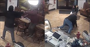 <p>A heroic barista courageously stepped in to stop a robbery taking place right in front of him by physically taking down the criminal. The coffee shop employee acted without regard for his safety when he jumped in to stop the crime. Watch the video to see the brave, quick-thinking barista&rsquo;s actions.</p>

<p>Heroes can be anyone and anywhere. They could be our neighbors, coworkers, friends, relatives or even someone we pass by on the street. We all have the potential to be heroes and to help others when they are in extreme distress.</p>

<p>Most people would agree that being a hero means taking decisive action in a moment of great uncertainty. Heroes are able to put their fear aside and courageously act on behalf of someone else. They provide others with much-needed assistance, even though doing so might result in them becoming injured.</p>

<p>A clip shows a young man doing exactly that for a person sitting in a coffee shop. The heroic barista&rsquo;s actions were caught on camera as he raced in to stop the customer from being a robbery victim.</p>

<p>The criminal, dressed in all black and with his face covered, strolls into the shop, walks over to the customer, and brazenly attempts to steal their bag. Little does he know that the barista is about to foil his criminal plan.</p>

<p>Seconds into the video, the barista hits the criminal in the back with a cart. The criminal and the barista then get into a prolonged, violent physical altercation. At certain points during their struggle, the criminal sprays a substance in the face of the courageous barista. That substance turned out to be bear mace.</p>

<p>Eventually, the barista is able to get the criminal on the floor and, with the help of another customer, subdues him until police arrive on the scene.</p>

<p>The day after his brave, selfless actions, Nick Grant said he was &ldquo;a little sore&rdquo; and &ldquo;still coughing out bear mace&rdquo; but was OK.</p>

<p><em><strong><a href="https://www.godtube.com/bible/2-thessalonians/3-13">2 Thessalonians 3:13</a></strong> &ldquo;And you, my brothers, do not get tired of well-doing.&rdquo;</em></p>

