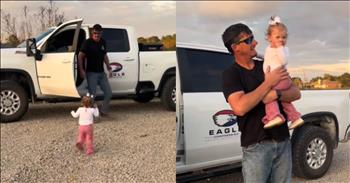 <p>Don&rsquo;t miss this toddler&rsquo;s adorable welcome for her father returning home from work after a long day. Some moments are just so pure they leave a little glow in your heart. That&rsquo;s exactly the feeling I had when I watched this sweet little girl dressed in her tiny white shirt and pink pants teetering toward her dad at the end of a long workday. Barely steady on her feet, she gave it everything she had, arms flailing, legs wobbling, and her whole face lighting up as she shrieked with uncontainable joy. This sweet little girl left no doubt that she&rsquo;s a &lsquo;Daddy&rsquo;s girl.&rsquo;&nbsp;</p>

<p>She may not have the words to say how much she missed him, but her little body made it unmistakable. Every step said, &ldquo;You&rsquo;re my favorite part of the day!&rdquo; Isn&rsquo;t it funny how kids can preach the biggest sermons without even speaking?</p>

<p>For Gabby Migue&rsquo;s husband, coming home is more than the end of a workday. It&rsquo;s stepping into a welcome-home parade of love. The video captures the moment perfectly, the sheer delight of his little girl and apparently a very excitable pup is a reminder of what really matters in life.&nbsp;</p>

<p>The pup&rsquo;s zoomie antics were hysterical compared to the little girl&rsquo;s joy. As soon as Dad rolls down the driveway in his big white truck, his little girl screams with everything she&rsquo;s got&ndash;because how else do you let someone know they are your whole world? The combination of baby squeals and dog zoomies is enough to make anyone&rsquo;s heart swell.</p>

<p>We are so thankful Gabby opted to post this sweet moment on her TikTok. Since then, it has received more than 1.1 <a href="https://www.tiktok.com/@gabbymigues11/video/7445107610581257515">million</a> views and hundreds of comments. Gabby&rsquo;s <a href="https://www.tiktok.com/@gabbymigues11/video/7445107610581257515">caption</a> summed it up so beautifully: &ldquo;I hope all the daddies who work away from home get to experience this excitement when they get home.&rdquo; Indeed, we hope every father gets this kind of welcome!</p>

<p><em><strong><a href="https://www.godtube.com/bible/psalms/127-3">Psalm 127:3</a></strong> "Children are a heritage from the Lord, offspring a reward from him."</em></p>
