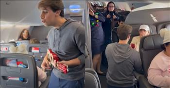 <p>One man recreated a memorable scene from &ldquo;The Wedding Singer,&rdquo; making for an adorable proposal to his girlfriend. This is a moment that the happy, newly engaged couple and everyone else on the plane will remember for a long time. Watch the short video to see how the young man made the scene from the beloved movie come to life.</p>

<p>Comedian and actor Adam Sandler has starred in and produced films for decades. While he has ventured into dramatic roles occasionally, he is most known for his comedic films, many of which are now beloved. His comedic films include such titles as &ldquo;The Waterboy,&rdquo; &ldquo;Billy Madison,&rdquo; &ldquo;Happy Gilmore&rdquo; and &ldquo;Big Daddy,&rdquo; just to name a few.</p>

<p>In addition to those movies, &ldquo;The Wedding Singer&rdquo; is a film that even the most casual Adam Sandler fan seems to love. Set in the 1980s, Adam plays Robbie, a wedding singer who slowly falls in love with Julia, played by Drew Barrymore. Eventually, after a lot of will-they-or-won&rsquo;t-they, Robbie surprises Julia with a sweet proposal on a plane, which includes him guitar playing as he sings a hilarious tune.</p>

<p>In a <a href="https://www.youtube.com/watch?v=TE8tnapQoHs">clip posted on YouTube</a>, one man surprised his girlfriend on their flight to Mexico with a marriage proposal, doing it exactly as Adam Sandler did in &ldquo;The Wedding Singer.&rdquo;</p>

<p>The video begins with the young man, Sam, on the plane&rsquo;s intercom. He makes a heartwarming statement about his girlfriend, and then minutes later, he&rsquo;s walking down the aisle singing and strumming on a fake guitar. His sweet and delightful performance ended with the proposal, to which Lissy said, &ldquo;Yes.&rdquo;</p>

<p>In an interview, Sam mentioned that he practiced playing the song on the guitar for months before popping the big question. But all that hard work on the guitar didn&rsquo;t exactly pay off, according to Sam.</p>

<p>&ldquo;I learned how to play it on guitar at first, which ended up being a totally useless because you can&rsquo;t sneak a guitar on a plane without your girlfriend noticing,&rdquo; he said.</p>

<p><em><strong><a href="https://www.godtube.com/bible/proverbs/18-22">Proverbs 18:22</a></strong> &ldquo;Whoever gets a wife gets a good thing, and has the approval of the Lord.&rdquo;</em></p>
