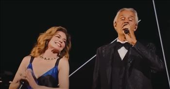 <p>Some songs don&rsquo;t just play in the background; they make you stop, breathe and remember. Shania Twain and Andrea Bocelli&rsquo;s &lsquo;From This Moment On&rsquo; duet is one of those songs. Their duet became a conversation of blending voices so tender it feels like listening in on a sacred moment, like when vows are exchanged. On a darkly lit stage with an orchestra to accompany them, Shaina stood in a beautiful flowing striped gown next to Andrea, who was dressed to the nines in his suit. The atmosphere became the perfect backdrop for this special song.</p>

<p>In the midst of their performance, their duet became a conversation; Shania&rsquo;s warm, familiar tone wraps you up in a way that feels like home, while Andrea&rsquo;s rich, operatic voice carries the words to places only love can reach. The way the song moves between English and Italian feels like a love letter passed back and forth.&nbsp;</p>

<p>Andrea begins <a href="https://www.youtube.com/watch?v=XOWCUCK3x6k">with</a> &ldquo;Da stanotte, finch&eacute; vivr&ograve;, io ci sar&ograve;&rdquo;&mdash;&ldquo;From tonight, as long as I live, I will be here.&rdquo; &nbsp;His words hold a weight, a promise that isn&rsquo;t rushed or hurried.&nbsp;</p>

<p>Shania&rsquo;s <a href="https://www.youtube.com/watch?v=XOWCUCK3x6k">response</a>, &ldquo;From this moment, I have been blessed. I love only for your happiness. And for your love, I&rsquo;d give my last breath. From this moment on.&rdquo; It feels like the echo of a heart saying, &ldquo;Yes, me too. Always.&rdquo;</p>

<p>Together, their voices met in harmony and it felt like a vow&ndash;steady, unshakable, and forever. This song wasn&rsquo;t just a duet to enjoy; it was a reminder that it holds space for the kind of love we dream about. A love that chooses endures, and shows up again and again. Some songs fade after the last note, but this performance lingers, carrying the reminder that love, real love, doesn&rsquo;t end. It grows deeper. From this moment on, we are invited to believe in it all over again. What a stunning performance of one of our favorite love songs of all time.&nbsp;</p>

<p><em><strong><a href="https://www.godtube.com/bible/1-corinthians/13-7">1 Corinthians 13:7-8</a></strong> "Love bears all things, believes all things, hopes all things, endures all things. Love never ends."</em></p>
