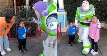 <p>Buzz Lightyear&rsquo;s sweet exchange with a little one is pure Disney Magic. Disneyland is called &ldquo;the happiest place on Earth.&rdquo; For one young man, that was most certainly the case. Watch this short but precious video to see the special moment between the child and one of Disney&rsquo;s most iconic and beloved characters.</p>

<p>Disney theme parks, whether in central Florida, southern California or elsewhere, are dream vacations for many families. Every year, hundreds of thousands of families travel to those theme parks to experience Disney's magic. Who doesn&rsquo;t want to visit the place where Mickey Mouse and his famous pals Donald Duck, Pluto, Minnie Mouse and Goofy reside?</p>

<p>Disney constantly mentions magic and having a magical experience at their parks in their commercials and other promotional materials. Those who have never been to Disney may not know what they are talking about, but something definitely sets Disney apart from other theme parks. It&rsquo;s the idea that at any time a guest could experience a moment that they will remember for the rest of their lives. <a href="https://www.youtube.com/shorts/2khWm_qV65k">A clip posted on YouTube</a> captured one of those instances.</p>

<p>In the video, a young man at Disneyland meets Buzz Lightyear, the star of the &ldquo;Toy Story&rdquo; films. Buzz points to the child&rsquo;s shirt, but the youngster doesn&rsquo;t really react. Then, Mom steps in and uses sign language to communicate with the child, letting him know that Buzz is a space explorer. At that moment, the lightbulb comes on for Buzz, and he starts using American Sign Language to communicate with the toddler.</p>

<p>From that moment, Buzz and the toddler converse, signing back and forth. The little boy signs his name, and Buzz signs his as well. The look on that precious child&rsquo;s face is priceless.</p>

<p>When Disney mentions magic, they are talking about the kind of sweet, special interaction that took place between the toddler and Buzz.</p>

<p><em><strong><a href="https://www.godtube.com/bible/ephesians/4-32">Ephesians 4:32</a></strong> &ldquo;And be kind to one another, full of pity, having forgiveness for one another, even as God in Christ had forgiveness for you.&rdquo;</em></p>

