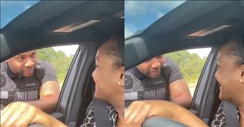 <p>A police officer pulled over his wife for the sweetest, most heartwarming reason. Her surprise was evident by the look on her face throughout the unexpected encounter. Watch the short, hilarious and adorable video to hear why the officer needed to pull his wife over.</p>

<p>One of the worst sights in the world is to look in your rearview mirror and see those flashing blue and red lights. It only worsens when you realize the lights in your mirror are for you. Somehow, all at the same time, you get a horrible, sinking feeling in your stomach, and adrenaline begins coursing through your veins at a rapid rate. Anyone who has ever been pulled over understands precisely what I&rsquo;m talking about and knows that feeling all too well.</p>

<p>You only get more tense and uneasy as you silently and patiently wait for the officer to approach your driver&rsquo;s side window. At that moment, after time spent anxiously waiting, you learn what you did to have an officer respond to you, pulling you over to the side of the road.</p>

<p>In a <a href="https://www.youtube.com/shorts/5umx4LVZObM">clip posted on social media</a>, this was exactly what one woman went through until she learned that the officer who pulled over was her husband. She then learned that he had her pull to the side of the road for one reason: She forgot and left without kissing him that morning.</p>

<p>After she learns the sweet reason for the traffic stop, she begins laughing, and her hands come off the steering wheel. But her husband hilariously reminds her to &ldquo;keep your hands on the steering wheel.&rdquo;</p>

<p>Finally, the police officer offers his wife a deal.</p>

<p>&ldquo;Now, you wanna give me a kiss, or you want a citation? Your choice. Look, I got all day,&rdquo; he says.</p>

<p>At the end of the video, the officer finally gets a kiss from his wife and does not have to give her a ticket.</p>

<p><em><strong><a href="https://www.godtube.com/bible/proverbs/18-22">Proverbs 18:22</a></strong> &ldquo;Whoever gets a wife gets a good thing and has the approval of the Lord.&rdquo;</em></p>
