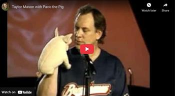 Taylor Mason with Paco the Pig
