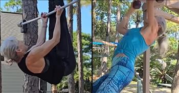 <p>One woman shared a look at her powerful workout and provided an uplifting take on aging. She demonstrates that getting older is all about perspective, like so much else in life. Watch the short video to see and hear from the woman about her unique thoughts on getting older.</p>

<p>Aging is something that impacts everyone on Earth. With every passing second, minute, hour and day, we get older &ndash; it doesn&rsquo;t matter if you&rsquo;re eight days, eight years or 80 years old. In addition to getting older constantly, aging is a process that cannot be stopped. No one has found a way to freeze or reverse time, so time marches on.</p>

<p>Since there is nothing we can do to stop aging, why not accept it and make the best of it? That&rsquo;s precisely what one woman is doing and how she looks at getting older.</p>

<p><a href="https://www.youtube.com/shorts/UmVvaLRdkAU">In a clip posted on YouTube</a>, a woman in her 70s states that she has no fear of getting older. She believes we can get stronger as we age, and she might be onto something. Her strenuous workout regimen is evidence that she has gotten stronger as she&rsquo;s aged.</p>

<p>&ldquo;I have gained this knowledge that I can keep getting stronger,&rdquo; she said. &ldquo;And in my mind, I think I can keep getting stronger into my 80s and 90s.&rdquo;</p>

<p>The woman admits that her daughter, who competed on &ldquo;American Ninja Warrior,&rdquo; had a significant impact on her. Watching her child on the popular television show motivated her to become more active and work on her strength.</p>

<p>She says her daughter told her to start doing pull-ups, and that&rsquo;s precisely what she set out to do. However, it took her nine months to build up the strength to do one. Now, at 73, she can do 17 pulls at a time.</p>

<p>&ldquo;And you can do a lot more than you think you can,&rdquo; she said. &ldquo;You have to throw away all those old stereotypes. Fifty-plus is not downhill. It&rsquo;s just the beginning of a whole new chapter of your life.&rdquo;</p>

<p><em><strong><a href="https://www.godtube.com/bible/1-timothy/4-8">1 Timothy 4:8</a></strong> &ldquo;For the training of the body is of profit for a little, but religion is of profit in every way, giving hope for the life which now is, and for that which is to come.&rdquo;</em></p>
