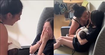 <p>A big sister was overwhelmed with emotion meeting her newborn sibling. The young lady could not keep herself from crying while laying eyes on and holding her little sister for the first time. Watch the short but cute video to see the heartwarming moment between the two sisters.</p>

<p>Siblings, especially when they are little, will not get along every moment. Many of their childhood interactions will result in anger, tears and physical altercations. Every parent with two or more children completely understands that young siblings do not get along 100 percent of the time.</p>

<p>However, those petty childhood differences seem to melt away, hopefully, as they age. But until that does happen, and children who have siblings realize how lucky they are to have a brother or a sister, parents must enjoy and cherish those moments when they get along. They might be few and far between, but there are instances when the children show care, concern and love for one another.</p>

<p><a href="https://www.youtube.com/shorts/uFmZOBjohWA">A clip posted on social media</a> captured such a moment. In the video, a young woman enters the hospital room. After already having three brothers, she has always wanted a little sister, and now she is about to meet her little newborn sister. She is clearly extremely nervous, seemingly understanding that something big and life-changing is about to happen.</p>

<p>Someone whispers to the little girl, telling her to sit in the chair. She does as she is told and then anxiously awaits her little sister. A woman brings over the newborn to the little girl, but she gets overwhelmed before the little girl even touches the child. She cannot believe who is in front of her. She immediately bursts into tears.</p>

<p>The newborn is placed in her arms. She is holding her baby sister for the first time.</p>

<p><em><strong><a href="https://www.godtube.com/bible/isaiah/41-10">Isaiah 41:10</a></strong> &ldquo;Have no fear, for I am with you; do not be looking about in trouble, for I am your God; I will give you strength, yes, I will be your helper; yes, my true right hand will be your support.&rdquo;</em></p>
