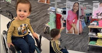 <p>A child in a wheelchair lights up after seeing an ad featuring someone like him. The little guy cannot believe what he sees when he looks at the store&rsquo;s display. Watch the short but adorable clip to see the heartwarming moment.</p>

<p>Everyone wants to be included and feel as if they belong and that they matter. There&rsquo;s something special about feeling accepted and liked by others. Most people have likely seen how someone&rsquo;s face lights up when they are included in plans or asked to do something by others. Typically, they exhibit a massive smile, and often, a little extra pep finds its way into their step.</p>

<p>Loneliness and believing oneself to be cut off and excluded from others are among the worst feelings in the world. We all want to know that someone cares and that we&rsquo;re loved. Feeling part of the group is vital to everyone, especially to children. <a href="https://www.youtube.com/shorts/08GTKf3oef8">A sweet clip on social media</a> shows what it means to one child to feel included and seen.</p>

<p>In the video, Ezra, a young man with spina bifida who uses a wheelchair, is in a store with his mother. Seconds after the short clip begins, a small but excited voice can be heard from off-camera.</p>

<p>&ldquo;There&rsquo;s a girl in a wheelchair!&rdquo; he says.</p>

<p>In the center of the screen is a display of a young woman in a wheelchair. The child then appears on camera and rolls toward an ad with a little girl in a wheelchair. He cannot believe his eyes.</p>

<p>&ldquo;There&rsquo;s a girl in a wheelchair just like me!&rdquo; Ezra says while sporting one of the biggest smiles you&rsquo;ve ever seen.</p>

<p>He is beyond excited to see someone who also uses a wheelchair in an ad. It&rsquo;s clear that the young man felt seen, accepted and included at that moment.</p>

<p>What a lovely and heartwarming moment!</p>

<p><em><strong><a href="https://www.godtube.com/bible/romans/15-7">Romans 15:7</a></strong> &ldquo;Therefore accept one another, even as Christ as accepted you, to the glory of God.&rdquo;</em></p>

