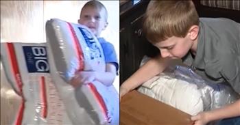 <p>A 9-year-old&rsquo;s sweet effort to bring comfort to the homeless warms the hearts of many. The young man was motivated to make bedtime a little more comfortable for those experiencing homelessness. Watch the short but touching clip to see the heartwarming way the caring young man brought comfort to the homeless population in his city.</p>

<p>The world is a lost, fallen and broken place. Many people are hurting and struggling because of sin and the problems it has brought upon our world. Many are constantly calling out for help, but sadly, too often, those cries for assistance and aid go unanswered. Instead of offering a helping hand, most people will avert their eyes and act as if someone hurting and struggling right in front of them does not exist.</p>

<p>One young man refused to ignore those hurting and scratching and crawling just to get by. Ty Kolonsky, a 9-year-old native of Pittsburgh, Pennsylvania, offered a helping hand in the form of a brand-new pillow. <a href="https://www.youtube.com/shorts/eB2yjJwYnM4">In the clip posted on YouTube</a>, Ty was motivated to do something after realizing he had multiple pillows and some people had none.</p>

<p>&ldquo;I had three pillows, and the homeless had none,&rdquo; he said. &ldquo;When we&rsquo;re going through the streets of Pittsburgh, we see a whole bunch of homeless people. And I think about all the stuff they don&rsquo;t have. I took my money, and I went and bought two pillows.&rdquo;</p>

<p>But that wasn&rsquo;t the end of it. Ty&rsquo;s loving and caring efforts motivated others to get involved.</p>

<p>&ldquo;And my dad said, &lsquo;Whatever you buy, I&rsquo;ll double it,&rsquo;&rdquo; Ty said. &ldquo;So, he bought four and my nana offered to buy six, and my mom thought we were done. I told her, &lsquo;No.&rsquo;</p>

<p>The young man asked his mother to spread the word on social media. The video mentions that Ty collected nearly 130 pillows, 68 pillowcases and four blankets to give to those experiencing homelessness.</p>

<p>What an incredible story! Anyone can make a difference, no matter their age. It is simply a matter of seeing a problem, someone hurting and then working to solve it.</p>

<p><em><strong><a href="https://www.godtube.com/bible/proverbs/19-17">Proverbs 19:17</a></strong> &ldquo;He who has pity on the poor gives to the Lord, and the Lord will give him his reward.&rdquo;</em></p>
