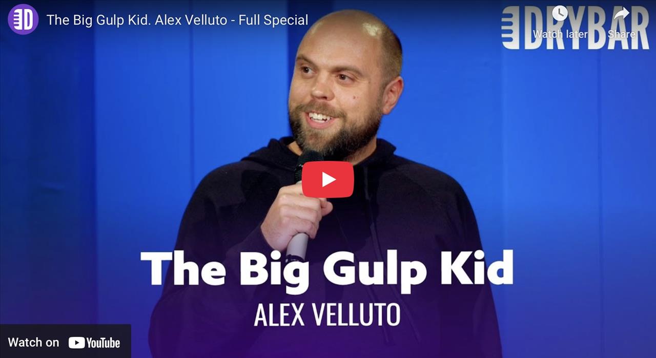 <p>Alex Velluto is the Big Gulp Kid in his 3rd Dry Bar Comedy full special. In his triumphant return to the Dry Bar Comedy stage for the third time Alex Velluto talks about everything from the number of loyalty points he has at 7-Eleven, to why Golden Corral should never have a drive thru.</p>
