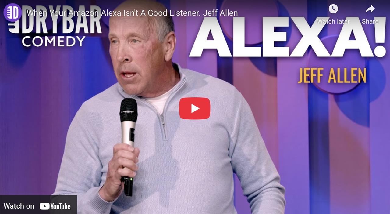 <p>When your Amazon Alexa isn&#39;t a good listener, sometimes you just have to give her a minute to think. In this clip from Jeff Allen&#39;s brand new comedy special, Jeff talks about everything from playing charades in the car, to arguing with Alexa.</p>
