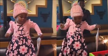 <p>A little one showed off her adorable dance moves during a birthday celebration at a restaurant. The child danced like no one was watching as she had the time of her life celebrating her birthday. Watch the short but sweet video to see the little girl move and groove to the music.</p>

<p>Many people are incredibly self-conscious and unsure of themselves. Sadly, those feelings and the fear of embarrassment and judgment keep people from branching out and trying new things. Who knows what we might be able to do and accomplish if we weren&rsquo;t so afraid of what other people might think of us?</p>

<p>However, children do not have this fear. They are the most honest group of people you&rsquo;ll ever meet. If you want total, brutal honesty, ask a child a question, but just be prepared for what may happen next. They will likely give you their honest thoughts and opinions, regardless of how it sounds or makes you feel.</p>

<p>That honesty also extends to their actions. Young children will do what they want without thinking twice about it. They want to have fun and a good time and don&rsquo;t care who sees it. Of course, as people get older, we become well aware of who's looking and watching and know people will judge if we do this or that.</p>

<p><a href="https://www.youtube.com/shorts/hhr_mLvzFmg">A clip posted on social media</a> captures a youngster who is having a great time celebrating her second birthday. She is having so much fun and feeling the music so much that she breaks out some pretty adorable dance steps.</p>

<p>She is quite the skilled dancer, likely putting many grown adults to shame with her talent and moves. She also doesn&rsquo;t care who is watching because she is having a great time celebrating her birthday!</p>

<p><em><strong><a href="https://www.godtube.com/bible/psalms/149-3">Psalm 149:3</a></strong> &ldquo;Let them give praise to his name in the dance: let them make melody to him with instruments of brass and corded instruments of music.&rdquo;</em></p>

