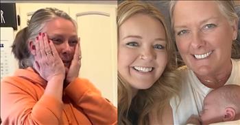 <p>A future grandmother's response to a delivery room invite melts hearts. She couldn&rsquo;t have been more thrilled when her daughter-in-law asked if she wanted to be in the room. Watch the short but sweet clip to see and hear how the woman reacted to the special invitation.</p>

<p>Everyone loves babies. They bring about so much joy and happiness, even before they arrive. Look at how a couple reacts when they first learn that they are expecting. They typically respond with overwhelming happiness and joy, often even shedding tears and exchanging warm, loving hugs.</p>

<p>The joy only multiplies and increases significantly as more family members and friends learn that the couple is expecting a baby. Soon after word gets out, gender reveal parties and baby showers are thrown, occurring before the little one has been born. Again, people simply love and adore babies, and who wouldn&rsquo;t?</p>

<p>In a <a href="https://www.youtube.com/shorts/INoxlQTkLTA">clip posted on YouTube</a>, one woman responded with overwhelming joy, unable to contain her happiness after receiving a special invite from her daughter-in-law. The mother-to-be asked the future grandmother if she wanted to be in the delivery room to witness the birth of her grandchild. The woman did not even have to think before giving her answer. It was an enthusiastic and overwhelming yes.</p>

<p>&ldquo;Are you freaking kidding me?&rdquo; the woman responds. &ldquo;Are you serious? Yes, I would love to!&rdquo;</p>

<p>She cannot believe what she has just heard, and the future grandmother and the daughter-in-law share a warm and loving embrace.</p>

<p>While holding her grandchild, the woman called her daughter-in-law&rsquo;s unexpected delivery room invite &ldquo;the best surprise ever.&rdquo;</p>

<p>&ldquo;But, I&rsquo;m thinking, &lsquo;Is that really what I heard?&rsquo;&rdquo; she said. &ldquo;And then, once I looked over at her and saw her face, I was like, &lsquo;Absolutely, yes!&rsquo;&rdquo;</p>

<p>What a special moment between mother-in-law and daughter-in-law that they will remember and cherish for the rest of their lives. The clip also shows the pure, unbridled joy children add to the world even before they are in it.</p>

<p><em><strong><a href="https://www.godtube.com/bible/john/16-21">John 16:21</a></strong> &ldquo;When a woman is about to give birth she has sorrow, because her hour is come; but when she has given birth to the child, the pain is put out of her mind by the joy that man has come into the world.&rdquo;</em></p>
