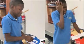 <p>One teacher&rsquo;s kind gift of new shoes brings a respectful student to tears. The young man was completely surprised by the educator&rsquo;s gift and immediately became emotional. Watch the short but heartwarming clip to hear why the teacher bought the shoes for him and to see his sweet reaction to the gift.</p>

<p>The men and women working in education are in crucial, vital positions. They impact and influence the next generation daily. The knowledge, facts and figures shared in the classroom will only help to serve those children in their future as they enter the workforce. But even more important than any lesson plan is the teacher&rsquo;s words, attitude and conduct toward their students.</p>

<p>Those children may not remember in what classroom they acquired a specific bit of information, but they will never forget how a teacher treated them and made them feel. That type of impact, impression&mdash;positive or negative&mdash;will remain with them forever. <a href="https://www.youtube.com/shorts/AtmzudNsYjc">A clip posted on YouTube</a> captured a teacher rewarding a student and making a positive impact on him that he&rsquo;s likely to remember for the rest of his life.</p>

<p>The video begins with the young man entering the room. As he does, the woman behind the camera, the teacher, asks him about a recent incident in the classroom. The child&rsquo;s classmates were acting up, not listening to the teacher and generally being disrespectful.</p>

<p>The teacher asked the young man how he responded to the situation and what his parents taught him that would not allow him to act like his classmates did.</p>

<p>&ldquo;My parents taught me to respect people,&rdquo; the young man says.</p>

<p>So, since the young man listened to his parents and demonstrated respect when others did not, the teacher wanted to reward him. She surprised him with a brand-new pair of shoes.</p>

<p>But before opening the bag and the box, the young man continually says, &ldquo;Thank you.&rdquo; He is grateful for the gift, even though he does not know what it is yet. Once he reveals the shoes, he begins crying, unable to believe the kindness and generosity his teacher had shown him.</p>

<p>What a beautiful moment!</p>

<p><em><strong><a href="https://www.godtube.com/bible/ephesians/4-32">Ephesians 4:32</a></strong> &ldquo;And be kind to one another, full of pity, having forgiveness for one another, even as God in Christ had forgiveness for you.&rdquo;</em></p>
