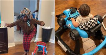 <p>One mother used a hilarious teaching method to show her little one how to walk. She modeled the behavior for the child, which resulted in surprising results. Watch the short but hysterical video to see what the mother did and how her child responded to her.</p>

<p>No parent wants to miss any of the many steps and milestones in their child's development. Not being there and witnessing them is a moment lost forever. Sure, technology allows us to record and photograph those special moments, but there is no substitute for actually being present for them.</p>

<p>Every mom and dad likely remembers where they were when they first heard their little ones speak. They also undoubtedly can tell you what their first word was, too. The odds are it was either &ldquo;momma&rdquo; or &ldquo;daddy&rdquo; or some variation on those two critical titles.</p>

<p>Additionally, every parent knows where and when they witnessed their child take their first steps. In <a href="https://www.tiktok.com/@thehardmanway/video/7480556477242002718">a clip posted on social media</a>, one mother went through some hilarious lengths to show her child how to walk forward, and what better way to show the child than to model the activity yourself? That is precisely what the mother did as she showed her 10-month-old daughter how to walk.</p>

<p>While pushing a child&rsquo;s toy, Mom walks across the front of the living room as the child, who stands in a walker, takes in the scene. As Mom walks across the room, she points to her feet as they move up and down, hoping the child picks up on the movement.</p>

<p>If pointing out the rapid movement of her feet to the child was not enough, Mom goes one step (pun intended) further. She continually states what she&rsquo;s doing as well. &ldquo;One foot, two foot, one foot, two foot,&rdquo; she says.</p>

<p>The child is captivated, unable to take her eyes off Mom&rsquo;s spirited and hilarious walking demonstration. Soon enough, it&rsquo;s time for the child to display what she has learned and try to mimic Mom.</p>

<p>What a sweet display of a mother trying to show her little one how to walk forward!</p>

<p><em><strong><a href="https://www.godtube.com/bible/proverbs/22-6">Proverbs 22:6</a></strong> &ldquo;If a child is trained up in the right way, even when he is old he will not be turned away from it.&rdquo;</em></p>
