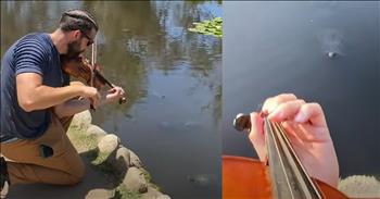 <p>Friend, you have to see this video&mdash;seriously, stop scrolling and just watch it. A violinist draws an unlikely audience as turtles gather for his tunes. A traveling violinist named Zac walks up to the edge of a quiet pond, lifts his bow, and begins to play&mdash;and then the magic begins.</p>

<p>Turtles. Dozens of them. Swimming toward the sound, bobbing their heads, popping up like they&rsquo;d been waiting all day for this concert.</p>

<p>&ldquo;If I start playing music, they&rsquo;ll just start bee-lining towards me,&rdquo; Zac <a href="https://www.youtube.com/watch?v=RZtLQXyrzxU">said</a>, still a little amazed by his unlikely fan base. Some musicians sell out stadiums. Zac serenades a pond&mdash;and it&rsquo;s honestly more beautiful than any red carpet performance I&rsquo;ve ever seen.</p>

<p>Zac left a corporate job six years ago to chase his passion: the delicate dance between classical violin and hip-hop beats. It&rsquo;s mesmerizing. But he never expected this&mdash;an audience of soft-souled reptiles, drawn to rhythm and blues like it&rsquo;s written on their hearts.</p>

<p>&ldquo;Every time I play hip-hop, they vibe the most to that,&rdquo; Zac <a href="https://www.youtube.com/watch?v=RZtLQXyrzxU">said</a> with a grin. He&rsquo;s tried other genres&mdash;pop, rock, classical&mdash;but nothing brings the turtles in like a good beat pulsing through the strings of his bow.</p>

<p>&ldquo;They&rsquo;ll come up to the edge of the water and move their head a little bit,&rdquo; he <a href="https://www.youtube.com/watch?v=RZtLQXyrzxU">added</a>, chuckling.</p>

<p>Brielle, the video&rsquo;s producer, <a href="https://www.youtube.com/watch?v=RZtLQXyrzxU">called</a> it what we were all thinking: &ldquo;They&rsquo;re soul-like. Soulful.&rdquo; And Zac, still laughing, nodded and <a href="https://www.youtube.com/watch?v=RZtLQXyrzxU">added</a>&nbsp;&ldquo;They got a hard shell but a soft soul, you know?&rdquo;</p>

<p>Don&rsquo;t we all?</p>

<p>Maybe that&rsquo;s what I love most about this whole beautiful scene&mdash;it&rsquo;s a picture of what we&rsquo;re all longing for. Someone to show up, play something beautiful, and remind us that even with our hard shells, we&rsquo;re still drawn to soul-stirring things.</p>

<p>And maybe&mdash;just maybe&mdash;rhythm is the language of the heart, even for turtles.</p>

<p><em>&ldquo;Let everything that has breath praise the Lord.&rdquo; <strong><a href="https://www.godtube.com/bible/psalms/150-6">Psalm 150:6</a></strong></em></p>

