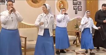 <p>Two nuns stole the show with their joyful display of music and dance. During a television appearance, the pair showed off their surprising musical gifts. Watch the short but awe-inspiring clip to see and hear the two nuns dazzle with their skills.</p>

<p>No two people are exactly 100 percent alike. How boring would life be if we were nothing more than clones and replicas of one another, similar in every conceivable way? &nbsp;One of the most evident and apparent ways we are different from each other is in the talents and gifts that have been bestowed upon us.</p>

<p>Everyone has been blessed with a different set of gifts. Some may have a skill and natural affinity for public speaking, writing or acting. Others may be adept at working with their hands, teaching or even farming. Whatever the area may be, we&rsquo;ve all been given something that is intended to be used to bring glory and honor to His name.</p>

<p><a href="https://www.youtube.com/shorts/49XN7XmUtlc">In a clip that has gone viral</a>, two nuns demonstrate their astonishing gift for music. The two women were on a Brazilian television show when their talents brightly shone through, causing many people to stop and take notice.</p>

<p>The video begins just as a song starts, with the woman holding a microphone, getting up and standing to her feet. She starts singing along, and everything appears as usual. She&rsquo;s singing &ndash; nothing out of the ordinary. Seconds later, things take a turn. The nun with the microphone begins beatboxing, taking everyone by surprise.</p>

<p>She&rsquo;s not just OK at it, either. She is quite good, but that is not all. The nun on her right displays her fancy and awe-inspiring dance moves.</p>

<p>No one would have ever guessed those two ladies were capable of putting on such a fantastic musical performance!</p>

<p><em><strong><a href="https://www.godtube.com/bible/colossians/3-16">Colossians 3:16</a></strong> &ldquo;Let the word of Christ dwell in you richly in all wisdom; teaching and admonishing one another in psalms and hymns and spiritual songs, singing with grace in your hearts to the Lord.&rdquo;</em></p>
