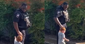 <p>A child&rsquo;s unexpected moment with a police officer melts hearts everywhere. The young man approached the nearby officer, and what he did next was incredibly sweet and heartwarming. Watch the short but precious clip to witness the adorable moment between the child and the police officer.</p>

<p>Firefighters and police officers are two of society&rsquo;s biggest heroes. The men and women who work in those two fields regularly, almost daily, put their safety and lives on the line for others. They selflessly give of themselves, protecting and looking out for others and their well-being. They should be given much more praise and gratitude than they receive. Their swift, decisive actions are, more often than not, lifesaving, especially during emergencies and times of great distress.&nbsp;</p>

<p>When everyone else is running away from the emergency or disaster, those men and women are running in the opposite direction, toward the frightening situation, to offer their assistance.</p>

<p>One young man seemed to understand how much the men and women who work in law enforcement do for us regularly. In a <a href="https://www.youtube.com/shorts/5CPcStHWLjQ">clip posted on YouTube</a>, the little guy, who was enjoying some time playing at the park, stopped what he was doing and approached an officer standing nearby.</p>

<p>The child, who was only 3 years old, walked up to the officer, stopped, and held out his hand. The child wanted to give the man in uniform a handshake and thank him for what he does for him and everyone else.</p>

<p>While diligently standing watch, the officer does not immediately notice the little guy with his outstretched hand. However, eventually, the officer spots the child near him and shakes his hand.</p>

<p>It&rsquo;s an unbelievably sweet moment. That 3-year-old obviously has parents who have taught him correctly. For him to go up to a police officer unprompted and shake his hand is heartwarming and tear-jerking. Children that young don&rsquo;t do stuff like that; many adults don&rsquo;t have the presence of mind to do that kind of thing, either.</p>

<p><em><strong><a href="https://www.godtube.com/bible/proverbs/22-6">Proverbs 22:6</a></strong> &ldquo;If a child is trained up in the right way, even when he is old, he will not be turned away from it.&rdquo;</em></p>
