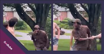<p>A UPS driver&rsquo;s breaktime moment has everyone smiling. The young man took a momentary timeout from delivering packages and took advantage of an opportunity to beat the heat. Watch the short but hilarious clip to see the UPS driver&rsquo;s unexpected move.</p>

<p>Summertime is a terrific opportunity to get outside and enjoy all nature has to offer, but it can also be a rather uncomfortable time of year. Soaring temperatures and unbearable humidity send crowds scrambling toward their local swimming pools every June, July and August. Of course, swimming is one activity that helps make the conditions outside a little more doable.</p>

<p>However, while diving into a pool is the most popular way to beat the summer heat and humidity, other water-related activities fulfill the same task. Participating in balloon fights and running through the sprinklers will also cool you down. But they are obviously not nearly as fun as having a go at a Slip &lsquo;N Slide, and that&rsquo;s precisely what a group of young men and a United Parcel Service employee did.</p>

<p><a href="https://www.youtube.com/shorts/Yncn6LEzo38">In the clip posted on YouTube</a>, a UPS driver was captured unexpectedly taking a turn on a Slip &lsquo;N Slide. He took a much-needed break from the heat to go down the wet slide, which was laid out in the front yard. Everyone appeared to be having the time of their life!</p>

<p>Immediately after going down the slide, the driver hops right back up and heads back to work, not appearing the least bit worried that his clothes were now more than a little damp.</p>

<p>The clip points out that young men who asked the UPS driver to join them for a high-speed ride down the water-covered slide were celebrating their recent high school graduation.</p>

<p>When it&rsquo;s scorching and unbearably hot outside, you do whatever you have to beat the heat, even if it means going down a water slide fully dressed.</p>

<p><em><strong><a href="https://www.godtube.com/bible/proverbs/17-22">Proverbs 17:22</a></strong> &ldquo;A glad heart makes a healthy body, but a crushed spirit makes the bones dry.&rdquo;</em></p>
